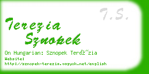 terezia sznopek business card